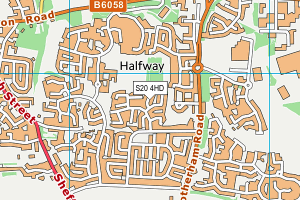 S20 4HD map - OS VectorMap District (Ordnance Survey)