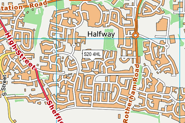 S20 4HL map - OS VectorMap District (Ordnance Survey)