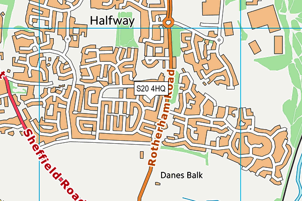 S20 4HQ map - OS VectorMap District (Ordnance Survey)