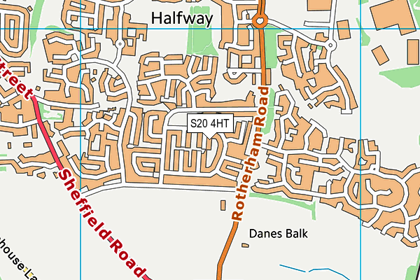 S20 4HT map - OS VectorMap District (Ordnance Survey)