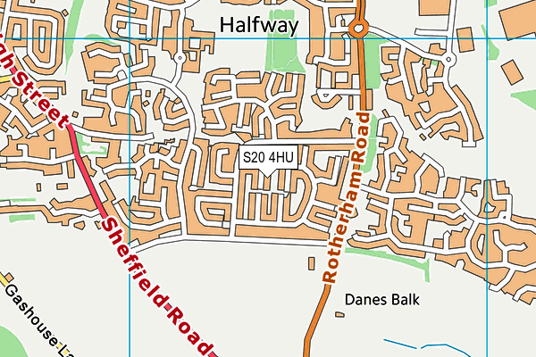 S20 4HU map - OS VectorMap District (Ordnance Survey)