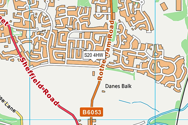 S20 4HW map - OS VectorMap District (Ordnance Survey)