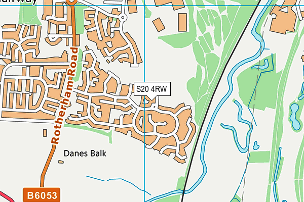 S20 4RW map - OS VectorMap District (Ordnance Survey)