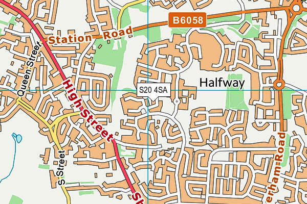 S20 4SA map - OS VectorMap District (Ordnance Survey)