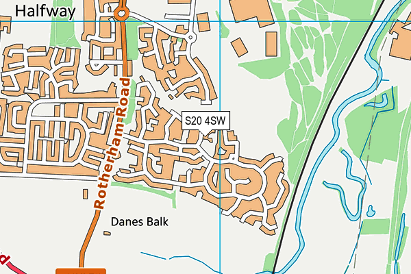 S20 4SW map - OS VectorMap District (Ordnance Survey)