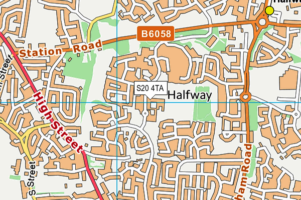 Halfway Junior School map (S20 4TA) - OS VectorMap District (Ordnance Survey)