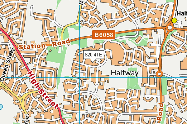 S20 4TE map - OS VectorMap District (Ordnance Survey)