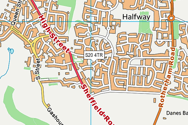 S20 4TR map - OS VectorMap District (Ordnance Survey)
