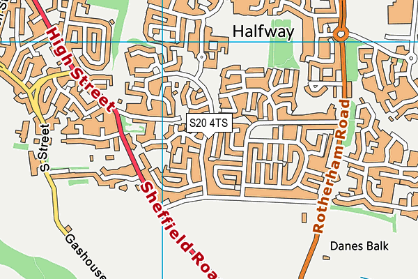 S20 4TS map - OS VectorMap District (Ordnance Survey)