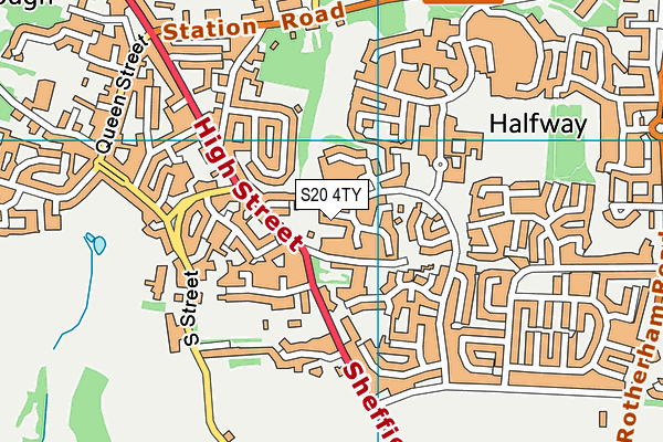 S20 4TY map - OS VectorMap District (Ordnance Survey)