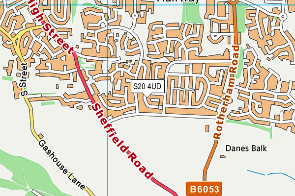 S20 4UD map - OS VectorMap District (Ordnance Survey)