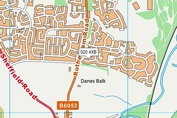 S20 4XB map - OS VectorMap District (Ordnance Survey)