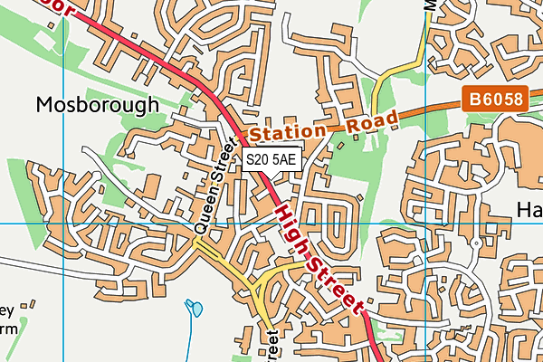 S20 5AE map - OS VectorMap District (Ordnance Survey)