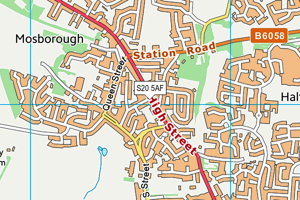 S20 5AF map - OS VectorMap District (Ordnance Survey)