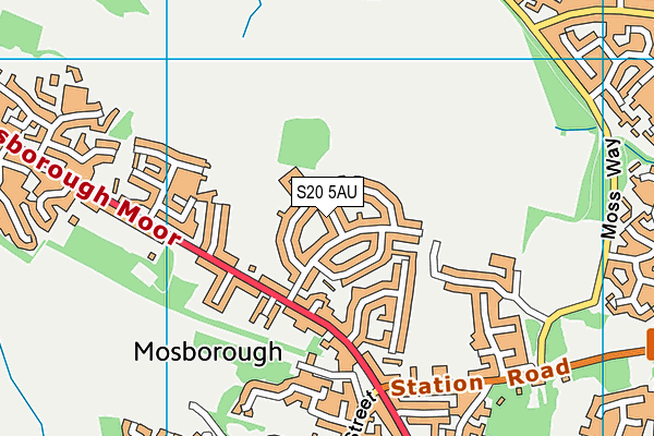 S20 5AU map - OS VectorMap District (Ordnance Survey)