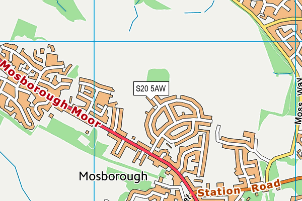 S20 5AW map - OS VectorMap District (Ordnance Survey)