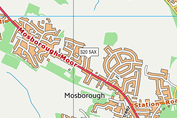 S20 5AX map - OS VectorMap District (Ordnance Survey)