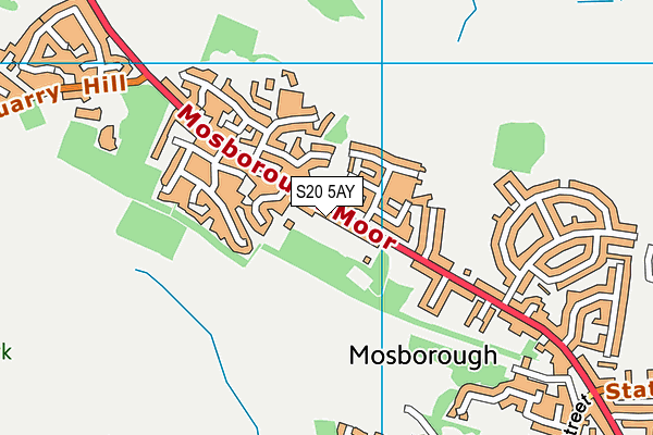 S20 5AY map - OS VectorMap District (Ordnance Survey)