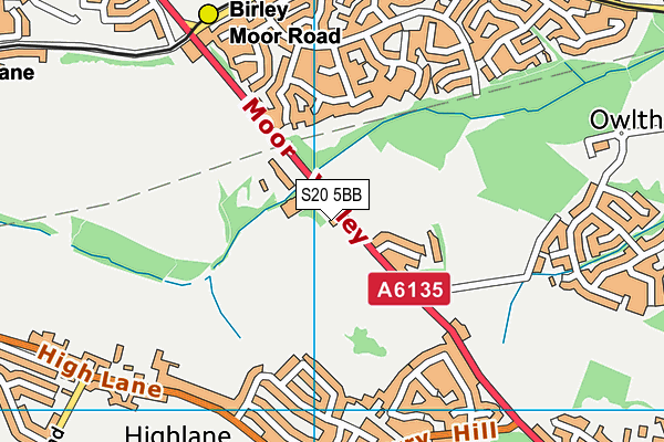 S20 5BB map - OS VectorMap District (Ordnance Survey)