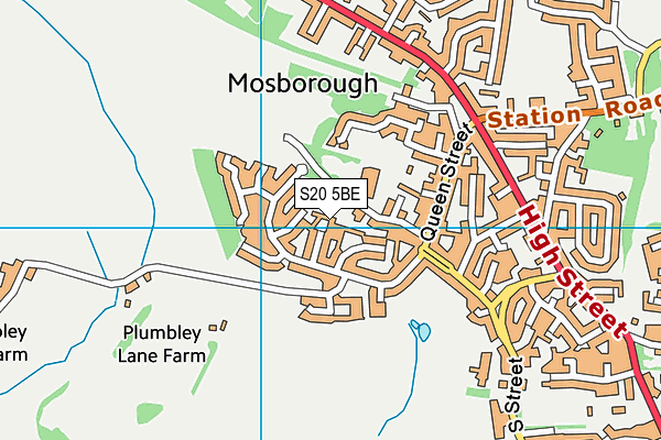 S20 5BE map - OS VectorMap District (Ordnance Survey)