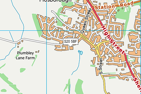 S20 5BF map - OS VectorMap District (Ordnance Survey)