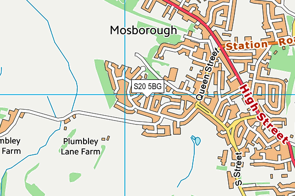 S20 5BG map - OS VectorMap District (Ordnance Survey)