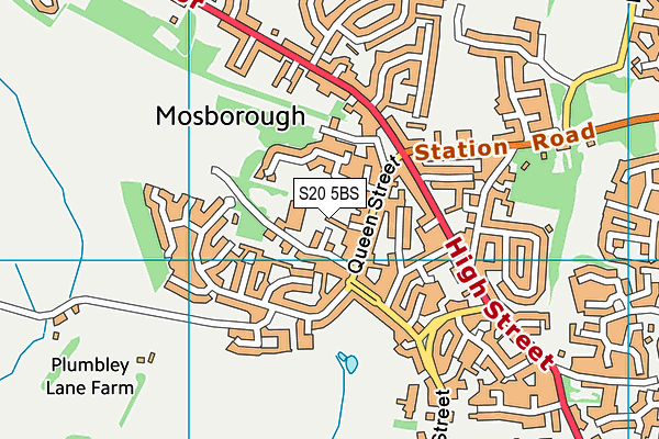 S20 5BS map - OS VectorMap District (Ordnance Survey)