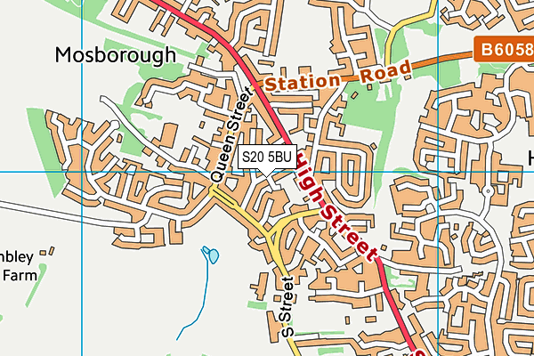 S20 5BU map - OS VectorMap District (Ordnance Survey)