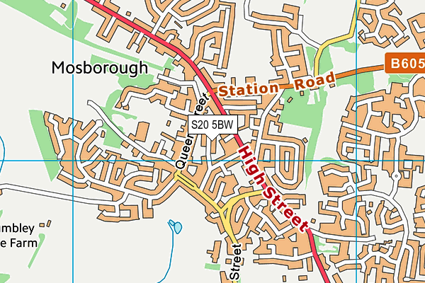 S20 5BW map - OS VectorMap District (Ordnance Survey)