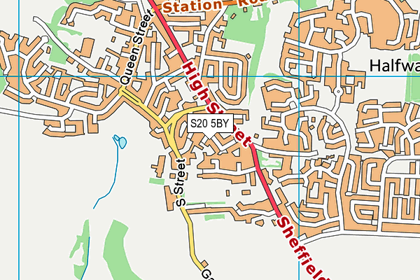 S20 5BY map - OS VectorMap District (Ordnance Survey)