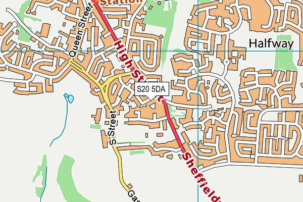 S20 5DA map - OS VectorMap District (Ordnance Survey)