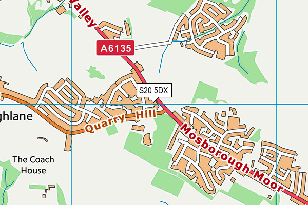 S20 5DX map - OS VectorMap District (Ordnance Survey)