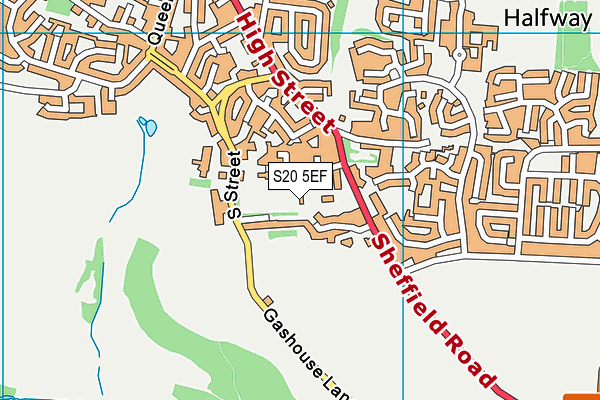 S20 5EF map - OS VectorMap District (Ordnance Survey)