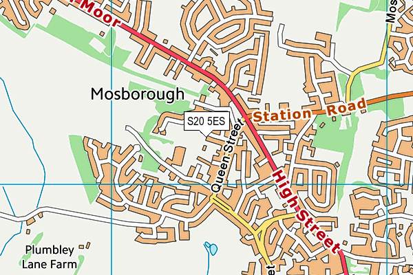 Mosborough Primary School map (S20 5ES) - OS VectorMap District (Ordnance Survey)