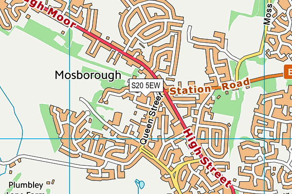 S20 5EW map - OS VectorMap District (Ordnance Survey)