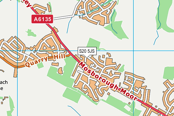 S20 5JS map - OS VectorMap District (Ordnance Survey)