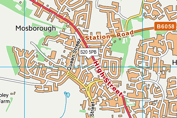 S20 5PB map - OS VectorMap District (Ordnance Survey)