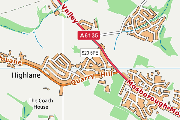 S20 5PE map - OS VectorMap District (Ordnance Survey)