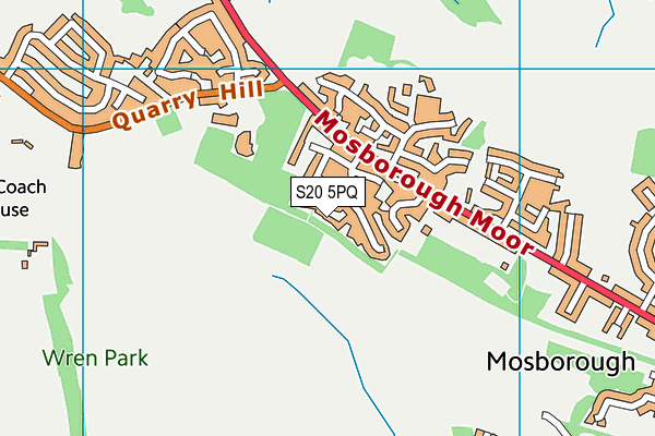 S20 5PQ map - OS VectorMap District (Ordnance Survey)