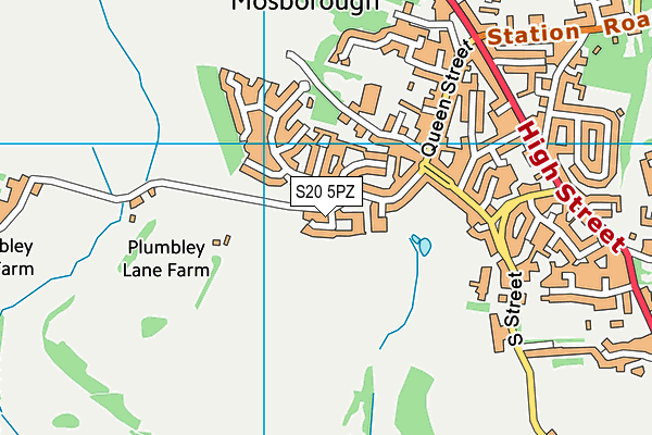 S20 5PZ map - OS VectorMap District (Ordnance Survey)