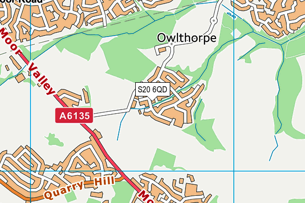 S20 6QD map - OS VectorMap District (Ordnance Survey)