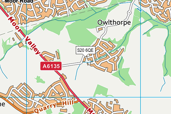 S20 6QE map - OS VectorMap District (Ordnance Survey)