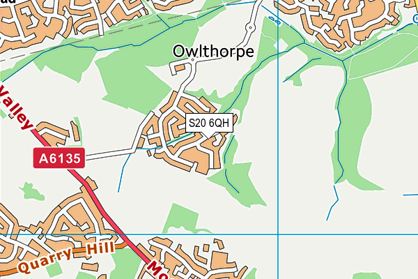 S20 6QH map - OS VectorMap District (Ordnance Survey)