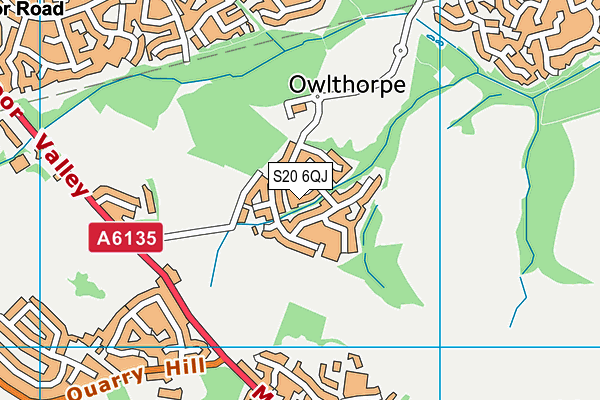 S20 6QJ map - OS VectorMap District (Ordnance Survey)