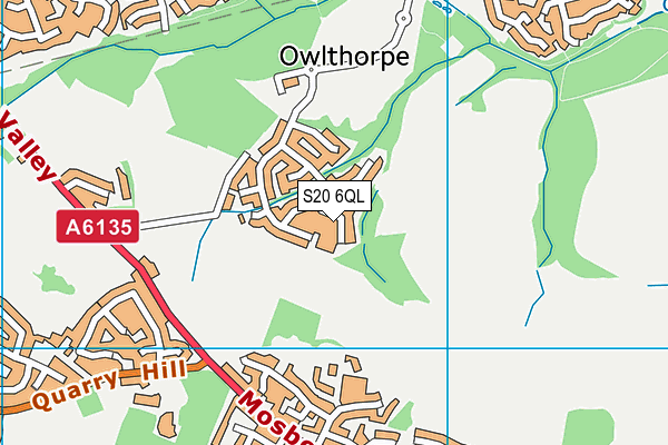 S20 6QL map - OS VectorMap District (Ordnance Survey)