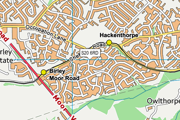 S20 6RD map - OS VectorMap District (Ordnance Survey)