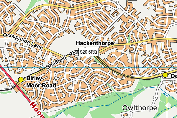 S20 6RQ map - OS VectorMap District (Ordnance Survey)