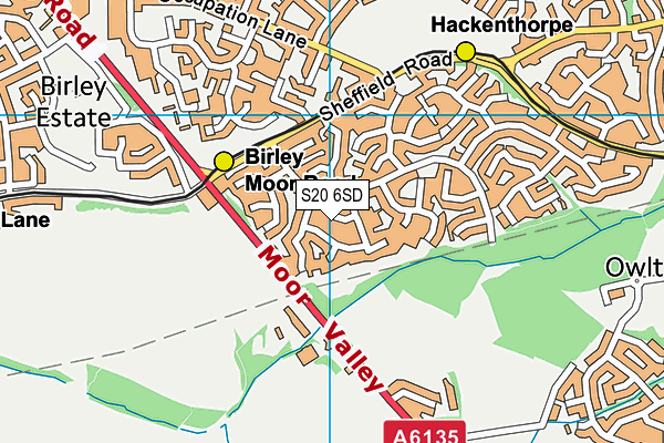 S20 6SD map - OS VectorMap District (Ordnance Survey)