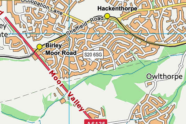 S20 6SG map - OS VectorMap District (Ordnance Survey)