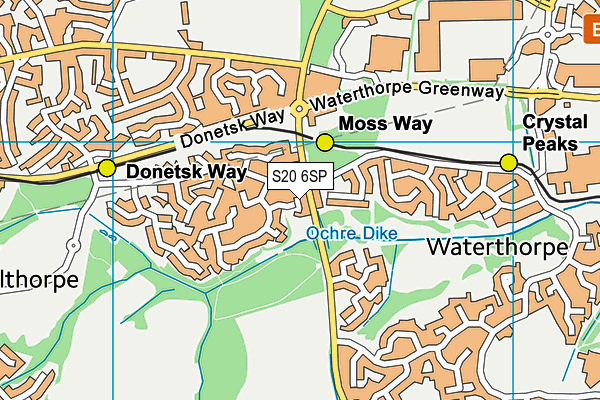 S20 6SP map - OS VectorMap District (Ordnance Survey)